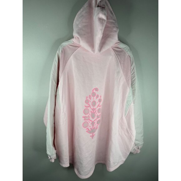 NEW Free People FP Movement Pink Racing Stripes Hoodie Sweatshirt Size M - Picture 8 of 10